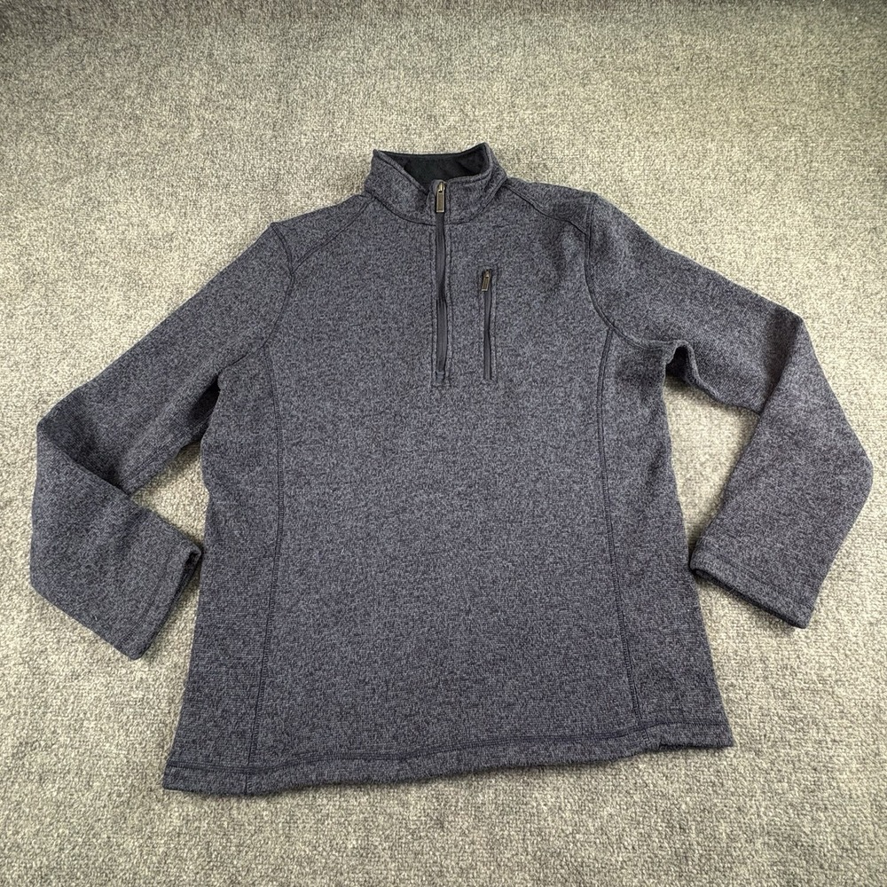 Woolrich Pullover Men's L Navy 1/4 Zip Fleece Knit Hiking Gorpcore Outdoor Camp